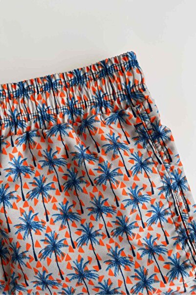 AYYILDIZ 845 Чоловічі морські шорти з синім пальмовим візерунком