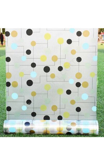 Örtücüm 45cm X 1 Metre Vitray Buzlu Statik Yapışkansız Cam Folyo Ev Balkon Du...