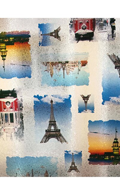 Örtücüm 45cm X 1 Metre Vitray Buzlu Statik Yapışkansız Cam Folyo Ev Balkon Du...