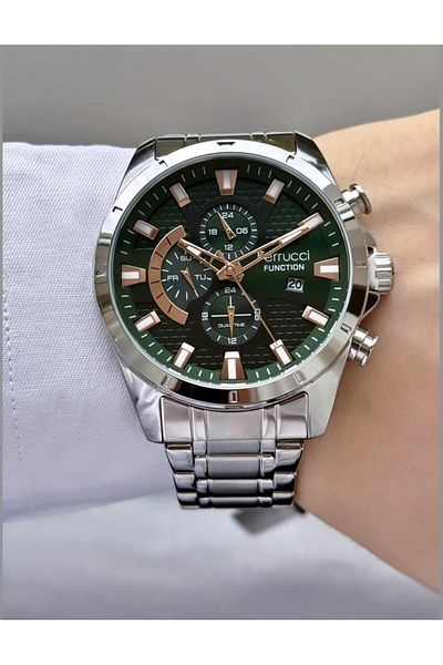 Ferrucci Men's Functions Active Steel Band Wrist Watch