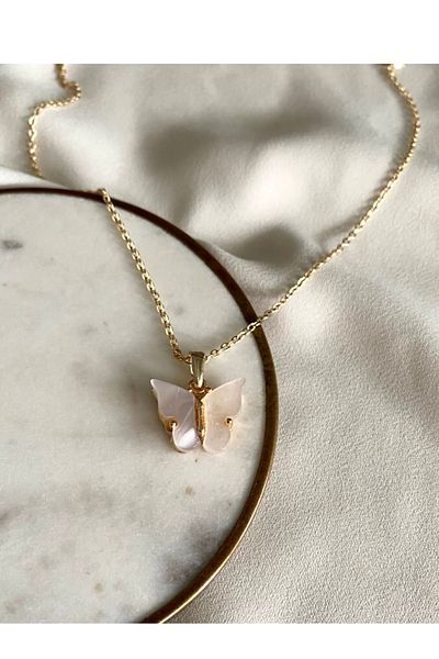 gaila design Pearlescent Butterfly Necklace