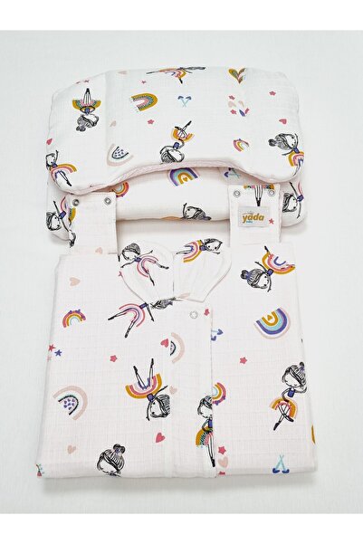 Yada Baby Çift Kat Waffle Müslin Pike Puset Örtüsü Seti Organik Pamuklu Kumaş