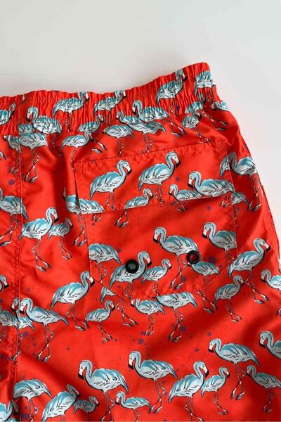 AYYILDIZ 845 Чоловічі морські шорти з помаранчевим фламінго