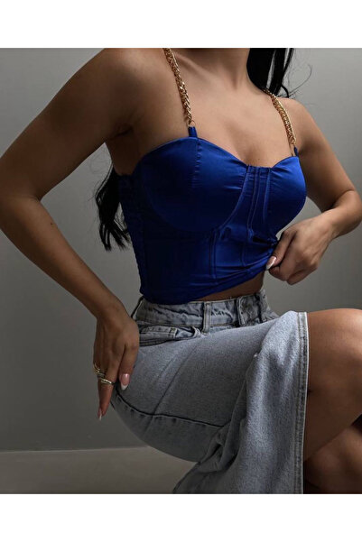 BUTİKKCE BUSTIERĂ SATINĂ CU CUREA DE LANȚ