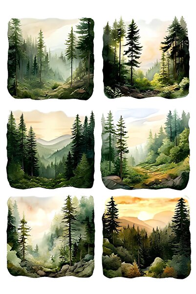 Genel Markalar Manzara Temalı Sticker Seti