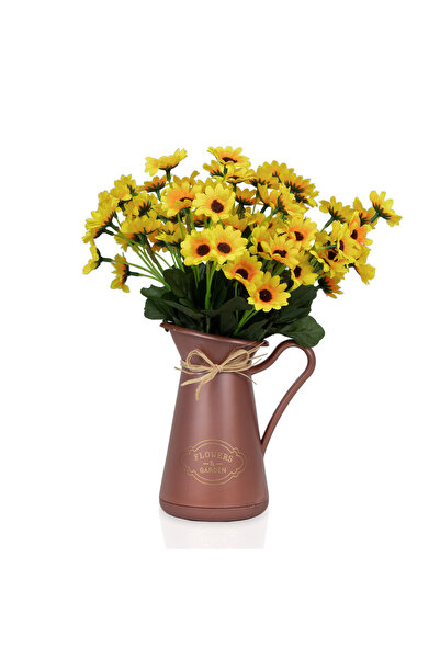 Çiçekmisin Taba Saksıda 3 Demet Papatya Yapay Çiçek