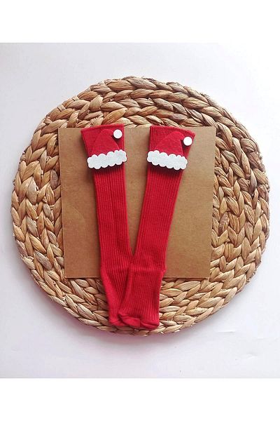 Panowill Design Baby Girl Boy Christmas Hat Decorated Below Knee New Year Stocking Baby Christmas Stocking