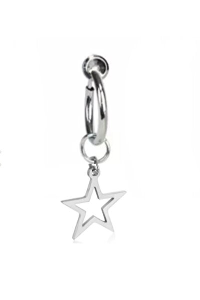 TakıConcept Deliksiz Yıldız Sallantılı Çelik Göbek Piercing