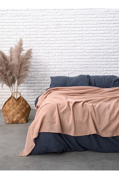 Barine Pink Muslin Cotton Bedspread - 200X220
