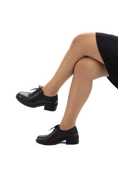 TwoEgoist Pantofi oxford cu șireturi, din piele naturală, cu toc de 5 cm