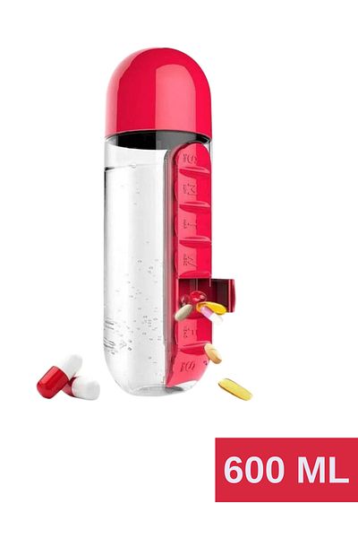 Trade Bazaar Practical Medicine Box Water Flask Leak Proof Non-Spill Bottle,Water Bottle with Tank Functional Easy Portable