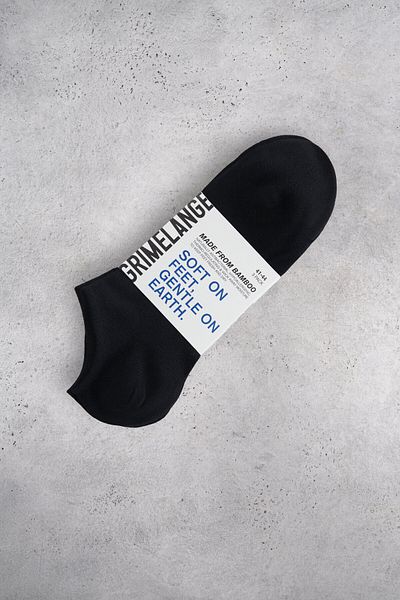 GRIMELANGE Niklaus Bamboo Men's Booties Black/White/Navy Blue Socks