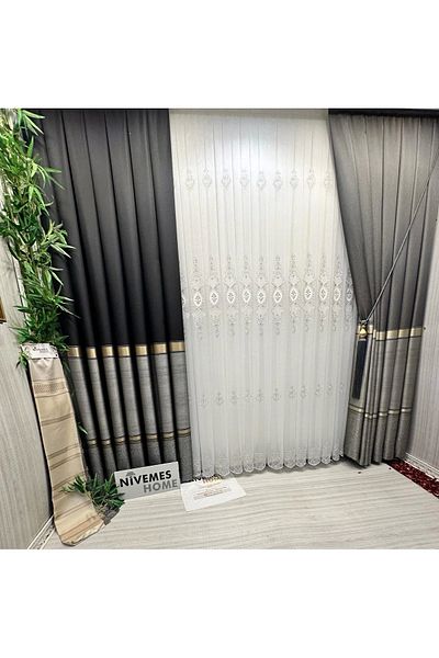 NİVEMESHOME Nivemeshome Crescent - 1/3 Thin Pleated Tulle Curtain APM