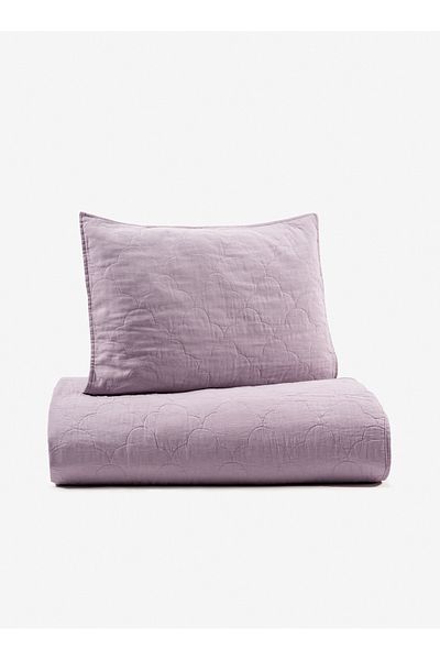 Barine Serenity Linen Quilted Bedspread Set Purple 240X260