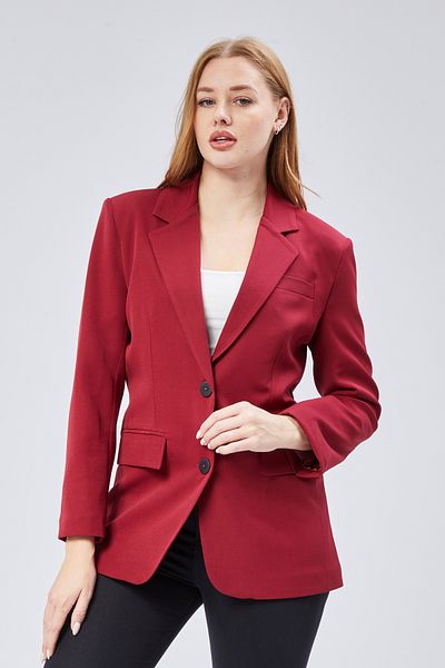 Bolivente Claret Red Γυναικείο μπουφάν με κουμπιά Oversize Blazer