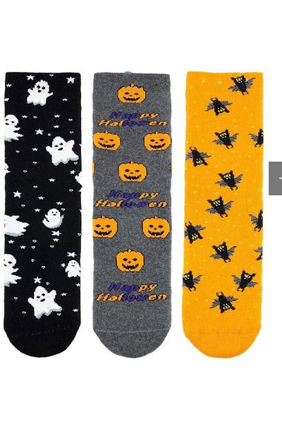 Emilakids 3-Piece 3D Hallowen Non-Slip Towel Children's Winter Socks