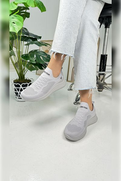Nstil Women's and Men's Sneakers - Breathable, Lightweight, Flexible and Laceless Ice Gray Sneakers 041F
