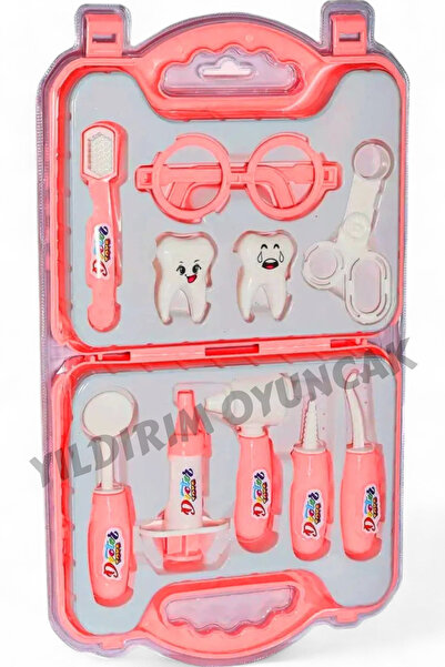 YILDIRIM OYUNCAK Taşınabilir Aksesuarlı Dişçi Doktor Seti 11 Parça 40 cm - Ça...