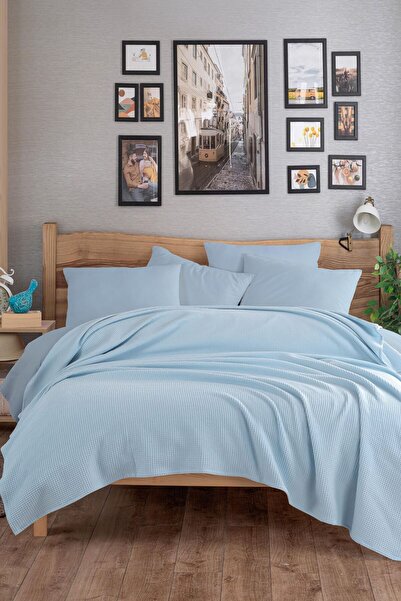 Eponj Home Ecocel Pike Örtü Battal MegaKing 260x230cm Karde BebeMavi