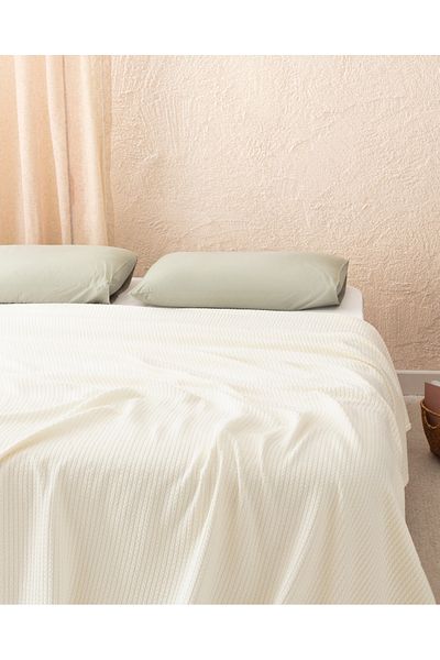 Madame Coco Madelyn Double 100% Cotton Bedspread - Cream