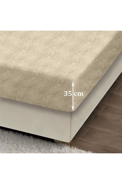 Evim طقم ملاءة جاهزة من القطن باللون الأحمر والبيج مقاس 100 × 200 + 35 سم 50 × 70 سم 1 × كيس وسادة