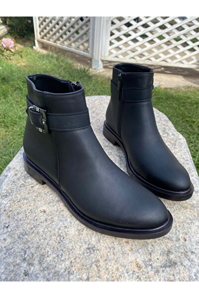 Pabuçhan Ayakkabı&Çanta Pabuçhan 0634 Düz Kaymaz Taban Büyük Numara Kadın Bot (41-42)