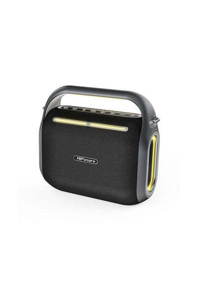 HiFuture مكبر صوت MusicBox 200 القوي اللاسلكي بتقنية البلوتوث مع ميكروفونين، أسود