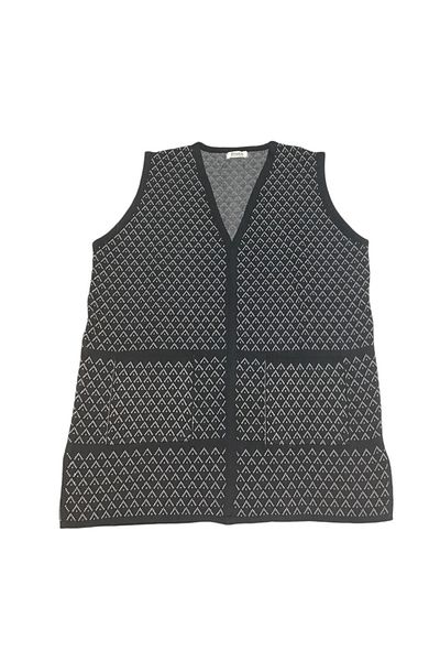 ECE GİYİM Women's Front Buttonless Patterned Thick Winter Vest