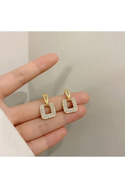 Happy Vibes Hypoallergenic Steel Women's Earrings with Guaranteed Rhinestone