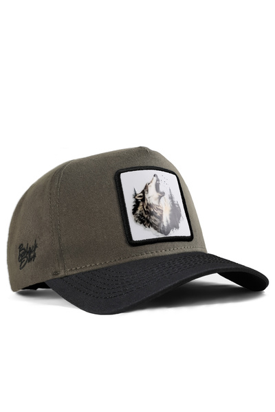 BlackBörk Kurt Loogolu Siyah-Haki Trucker Şapka