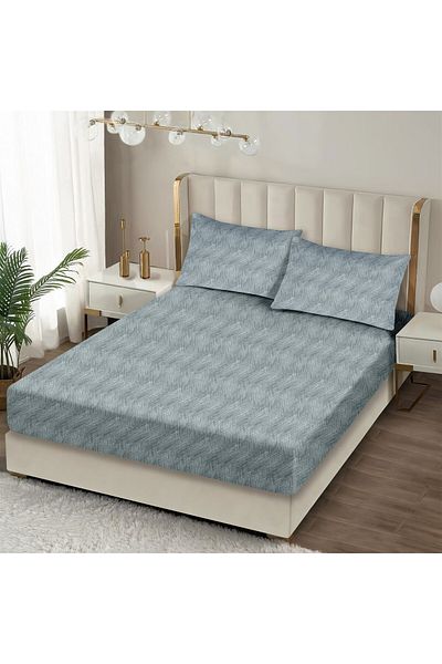 Evim طقم ملاءات قطنية مفردة من Always Indigo - 100x200+35 سم 50x70 سم غطاء وسادة مرن