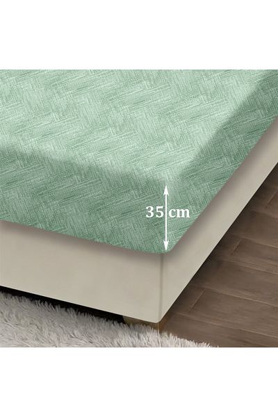Evim طقم ملاءات قطنية مطاطية من Always Mint مقاس 100x200+35 سم 50x70 سم 1x كيس وسادة