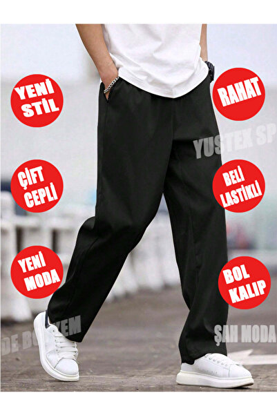 yx yustex sport Tendințe masculine! ! Pantaloni de trening negri, largi, cu c...