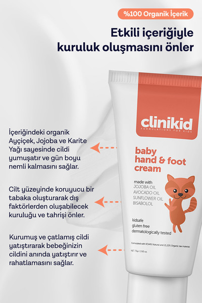 Clinikid Doğal El ve Ayak Nemlendirici Kremi