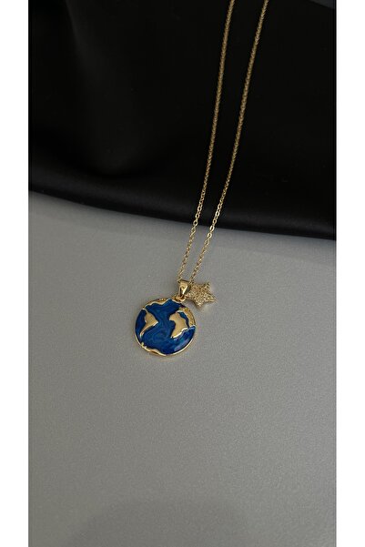 staınless steel Çelik Dünya Yıldız Kolye