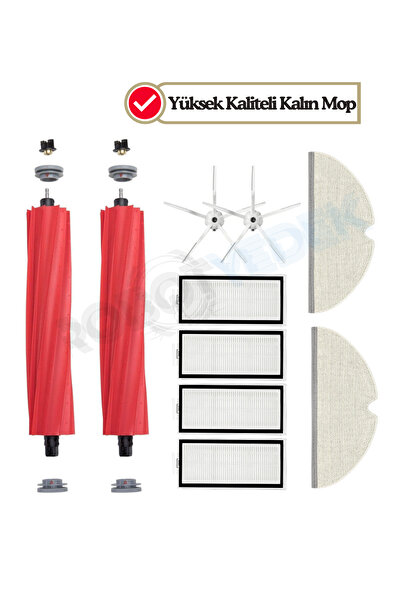 robotyedek مجموعة ممسحة Roborock Q7 Max Plus باللون الأبيض مكونة من 10 قطع - ...