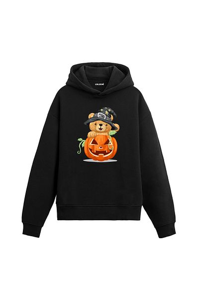 Colermi Teddy with Hat Design Cotton Sweatshirt Birthday Gift Gift for Lover Hoodie