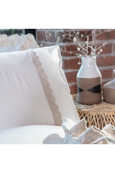 Ecocotton Alessa Single Pique Set 100% Organic Cotton Jacquard Beige 180X240 cm