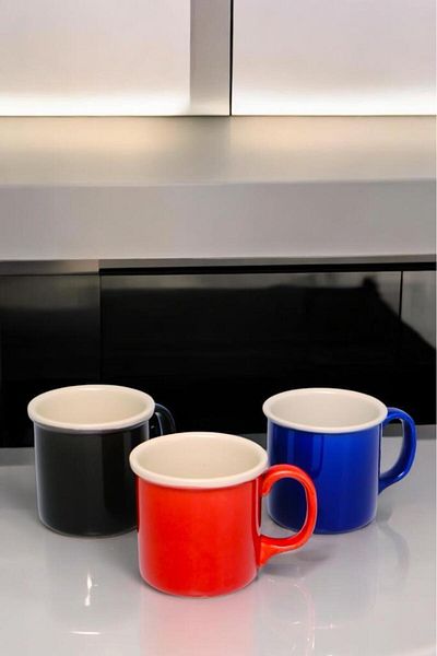 Digithome Porcelain Mug Cup with 3 Handles C320-225