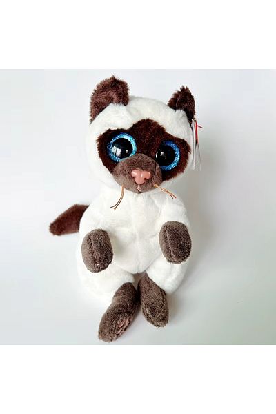 TY Beanie Boos قطة ميسو سيامي قطيفة 15 سم
