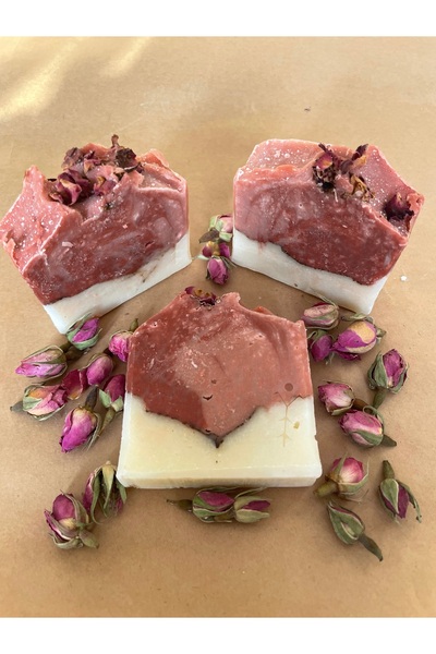 DH NATURAL صابون الورد الطبيعي المصنوع يدويًا بزيت الورد