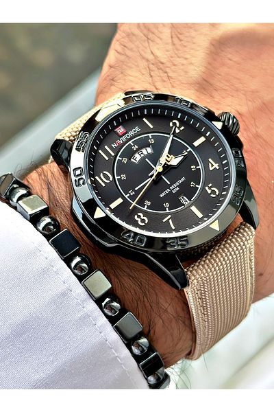 Naviforce Men's Wristwatch and Bracelet with Gift - Calendar
