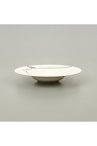 Tulü Porselen Tulu Porcelain Fettuccine Pasta Plate - White - 27 cm