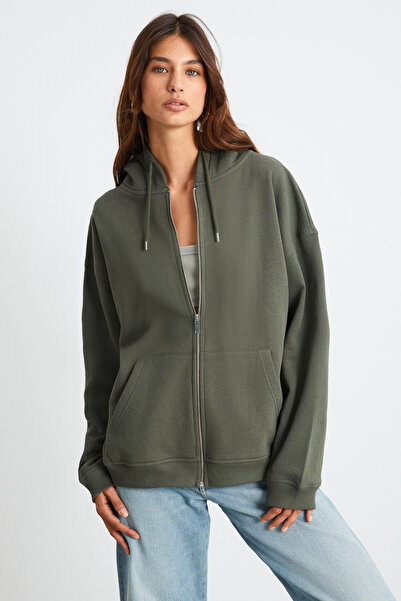 GRIMELANGE Belia Women's Khaki Sweatshirt