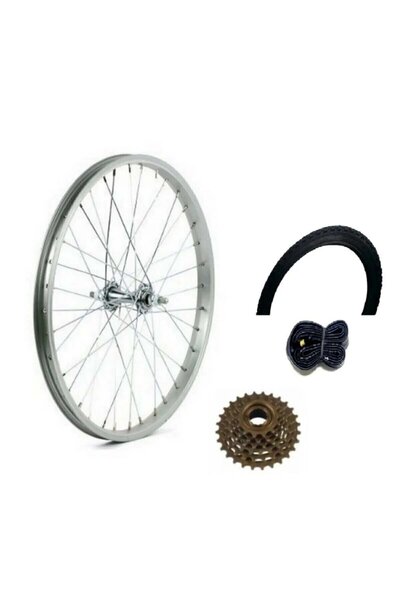 PeraPelis Bisiklet Jantı 26 Arka + İç Dış Lastik + Ruble Dişli Set