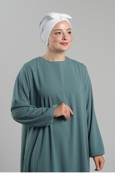 HÜRREM BONE Πρακτικό Κρεμ Χρώμα - Καπάκι με κουμπωτό φιόγκο Αμμώδες σταυρός διπλής όψης 3007B_40