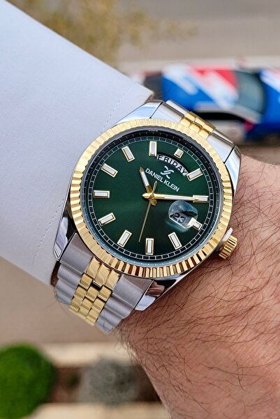 Daniel Klein Kadranı Yeşil Kordonu Sarı Beyaz Renk 24 Ay Garantili Fonksiyonl...