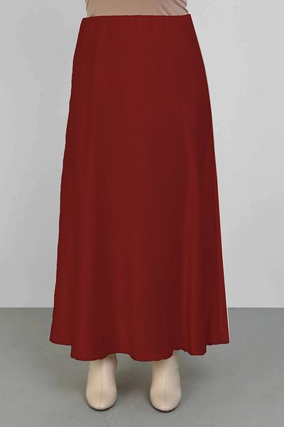 Lady Majestic Fusta lungă evazată din satin cu fermoar elastic de mărime mare