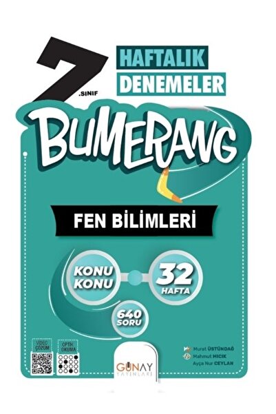 Günay Yayınları Bumerang 7. Sınıf Fen Bilimleri Haftalık Denemeler
