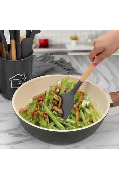Epinox Wooden Serving Spatula - Silicone (Asp-12)